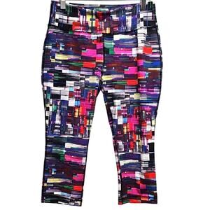 Danskin Now Womens Colorful Colorblock Dri-More Capri Compression Pants Size S